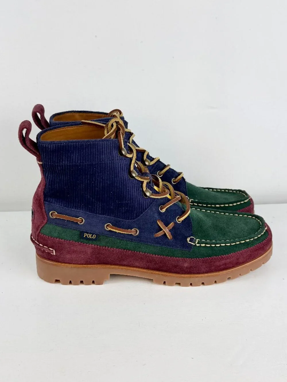 Men's 11 -Polo Ralph Lauren Country Ranger Mid Colorblock Suede Corduroy Boots